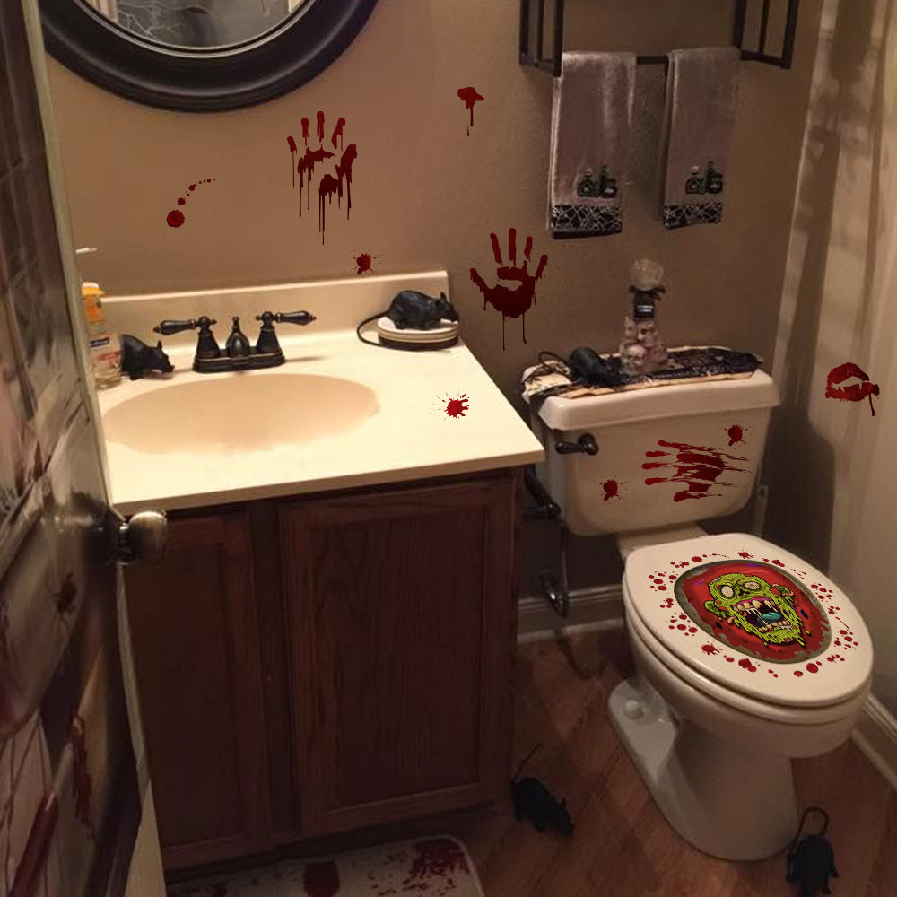 Halloween Series Theme Hotel Toilet Toilet Stickers