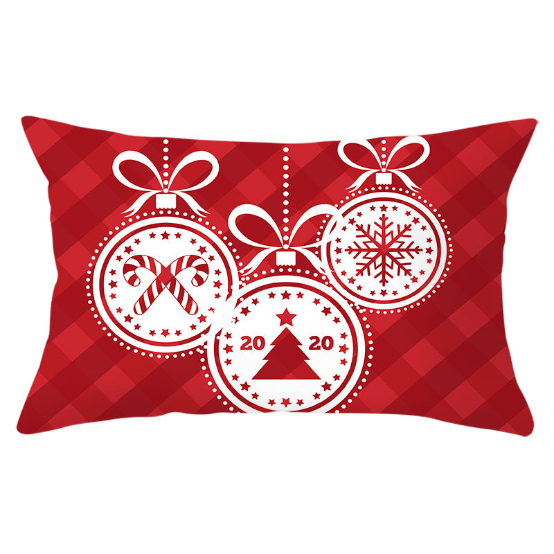 Christmas peach leather pillowcase