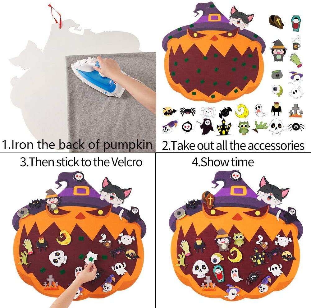 Halloween Decorative Felt Stereo Accessories DIY Pumpkin Cat
