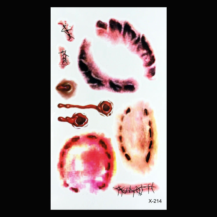 Halloween New Scar Tattoo Stickers Wound
