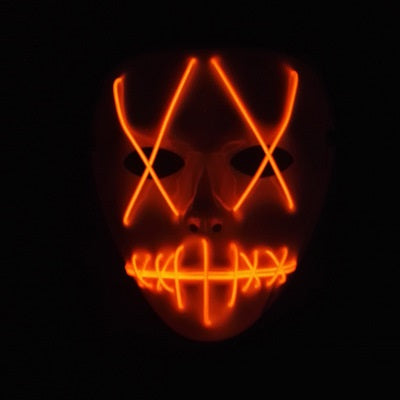 Halloween Horror Slit Mouth And Crosseye LED Plastic Glowing Mask