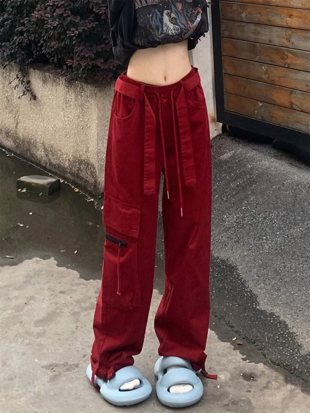 High Waist Loose And Slimming Mop Wide Leg Pants