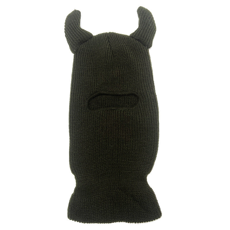 Halloween Wool Hat Horn Single Hole Headgear