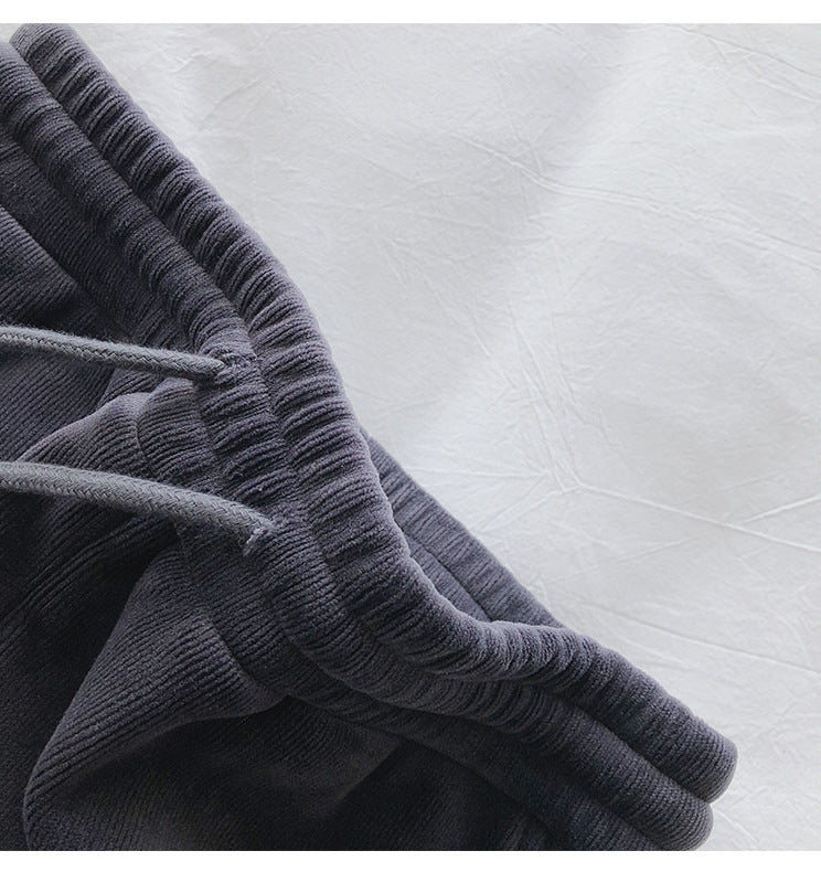 Sports Pants Female Fleece Lined Thick Loose Outerwear Casual Pants