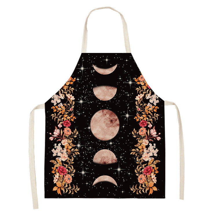 Halloween Skull Printed Cotton And Linen Apron