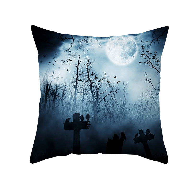 Home Cartoon Halloween Velvet Pumpkin Head Pillowcase
