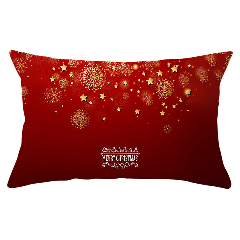 Christmas peach leather pillowcase