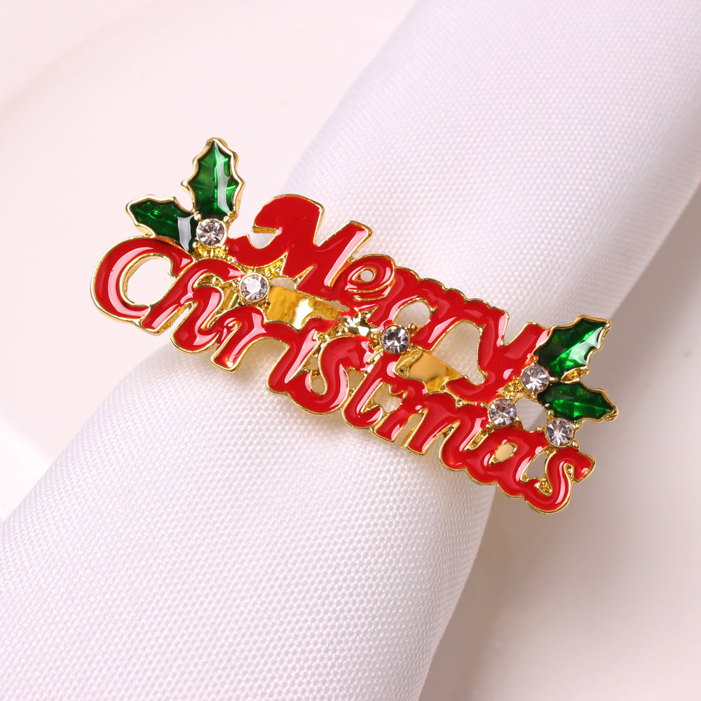 Christmas Elk Wreath Christmas Tree Bells Snowflake Napkin Ring
