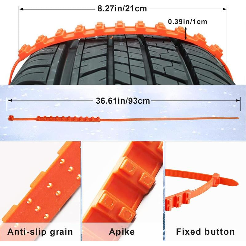 Reusable Snow Tire Chains for Trucks & Suvs,Emergency Anti-Skid Traction Chains,Heavy Duty Plastic Wheel Cables for Winter Driving on Snow/Ice & Muddy Roads