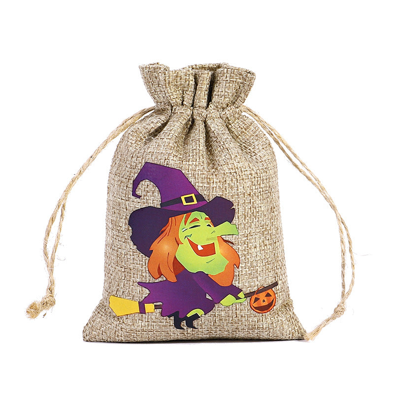 Halloween Linen Drawstring Bag Candy