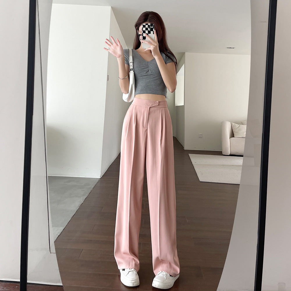 Women's Wide-leg Design Pants Spring And Autumn High Waist Draping