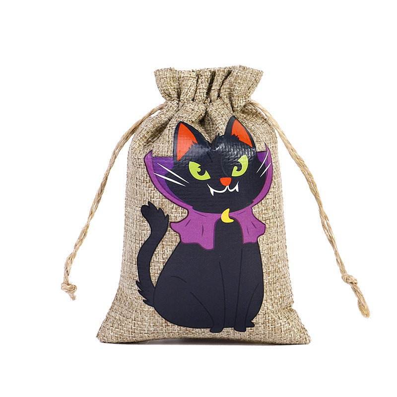 Halloween Linen Drawstring Bag Candy