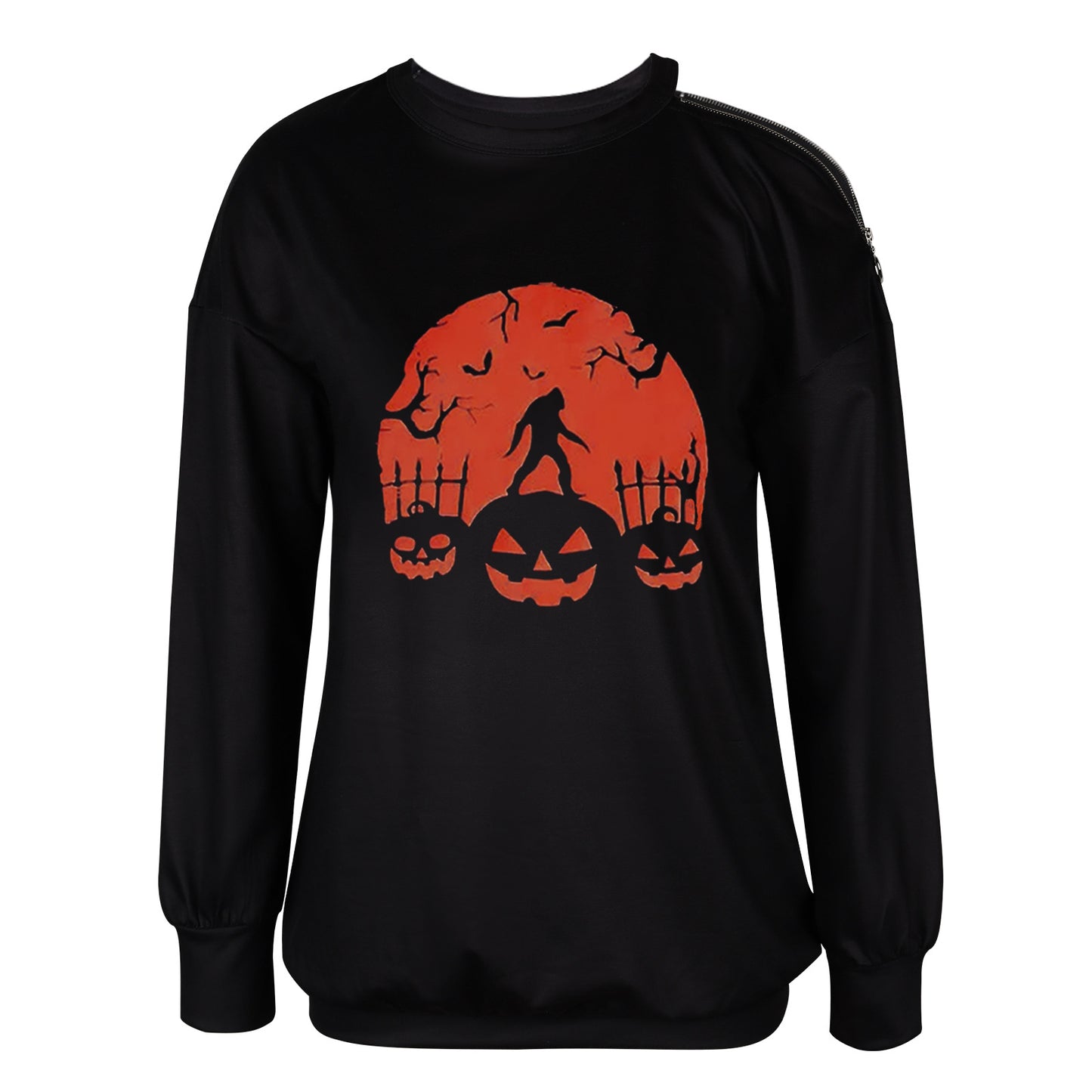 Women's Halloween Crew Neck Long Sleeve Sweatshirt