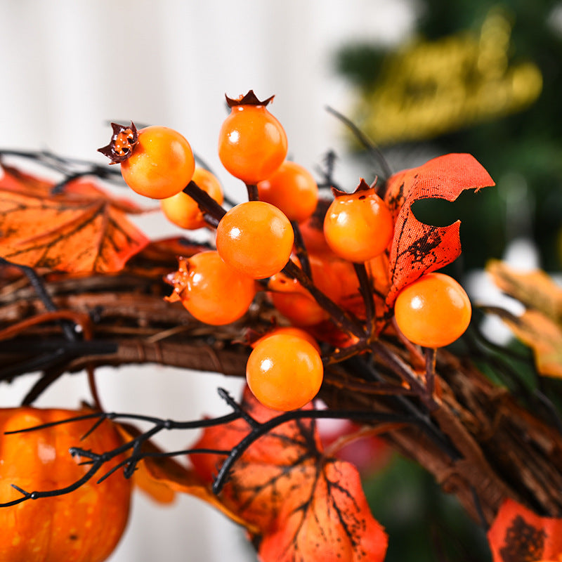 Halloween Autumn Leaf Garland Pumpkin Berries