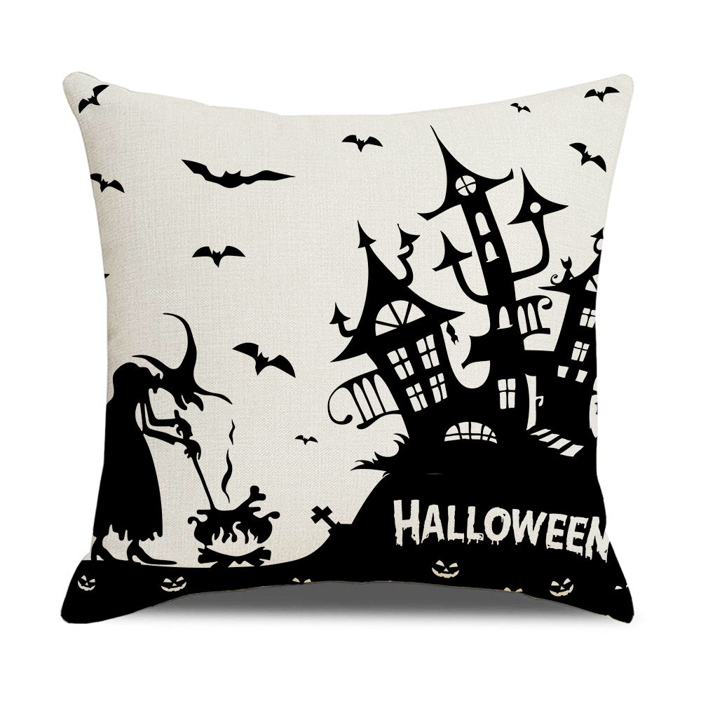Halloween New Pumpkin English Alphabet Cartoon Car Sofa Cushion Waist Pillowcase