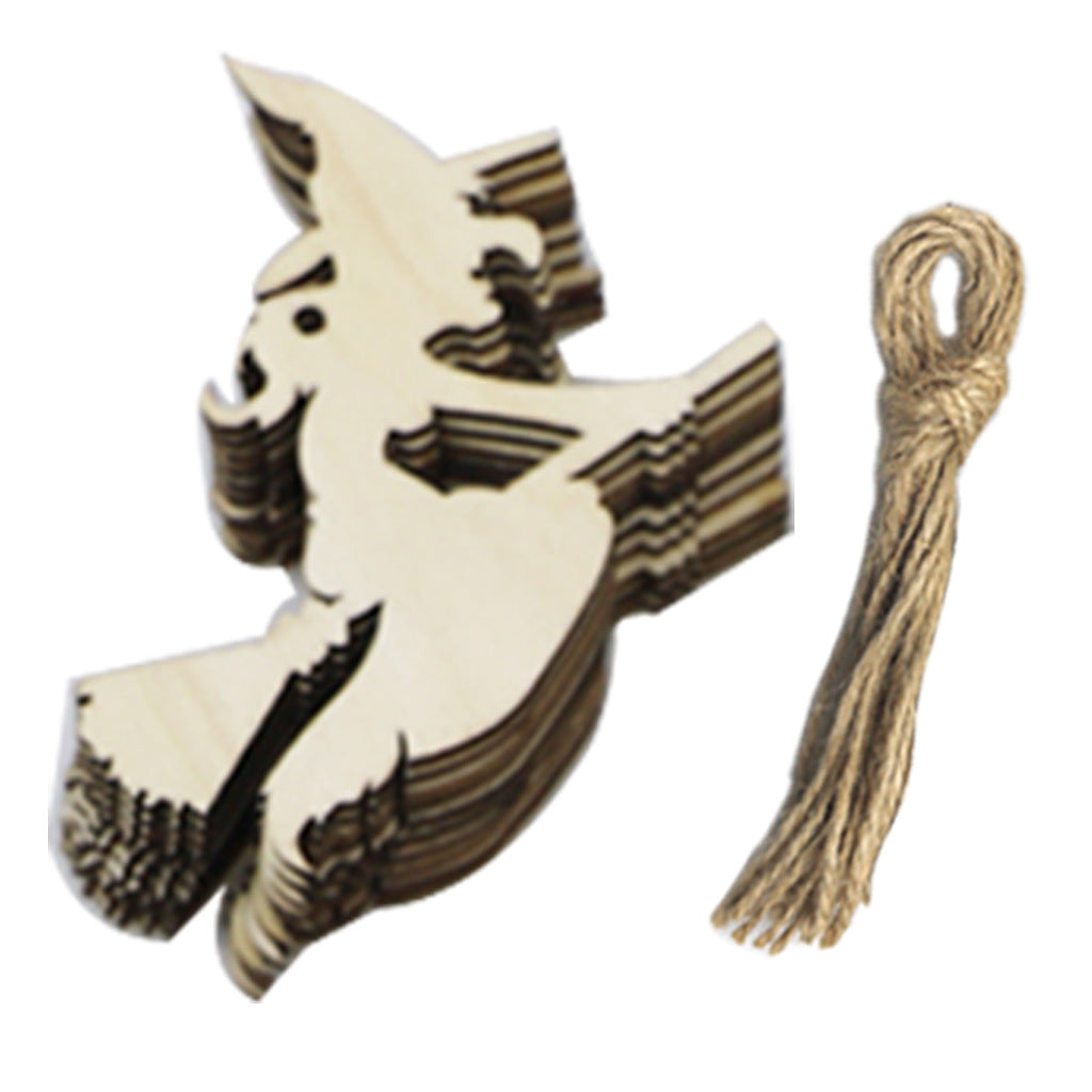 Large Halloween Decoration Graffiti Painted Wooden Pendant