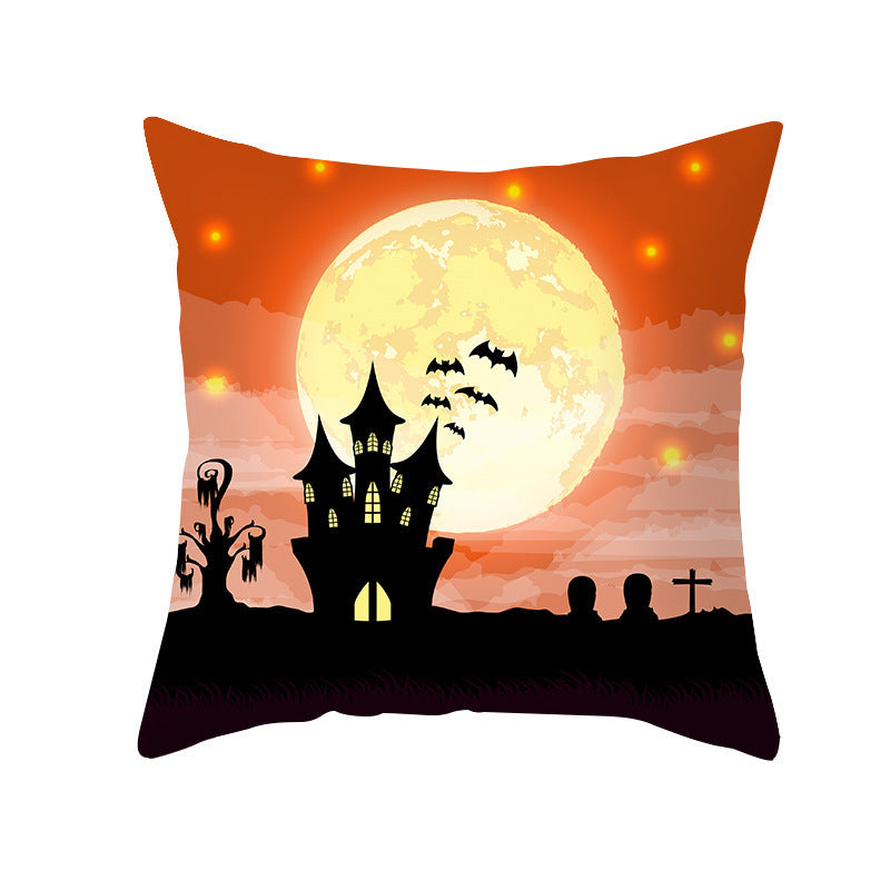 Home Cartoon Halloween Velvet Pumpkin Head Pillowcase