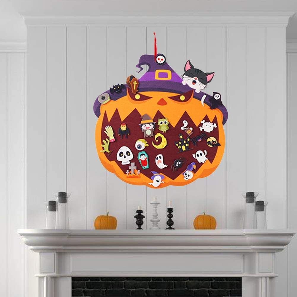 Halloween Decorative Felt Stereo Accessories DIY Pumpkin Cat