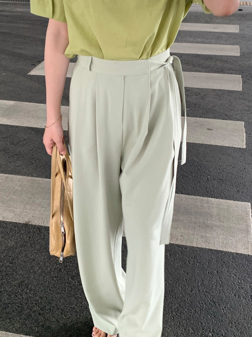 New Wide-leg Pants Women's High Waist Drooping Suit Pants Loose