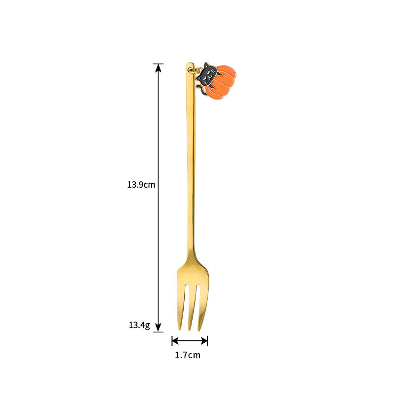 Halloween Style Pendant Stainless Steel Coffee Creative Pumpkin Spoon
