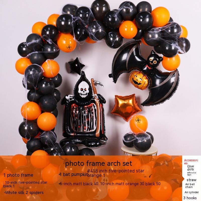 Halloween Balloon Chain Set Spider Skull