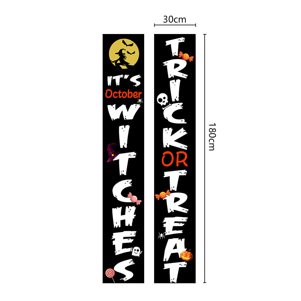 Halloween Couplet Undead Horror Skull Party Decoration Porch Flag