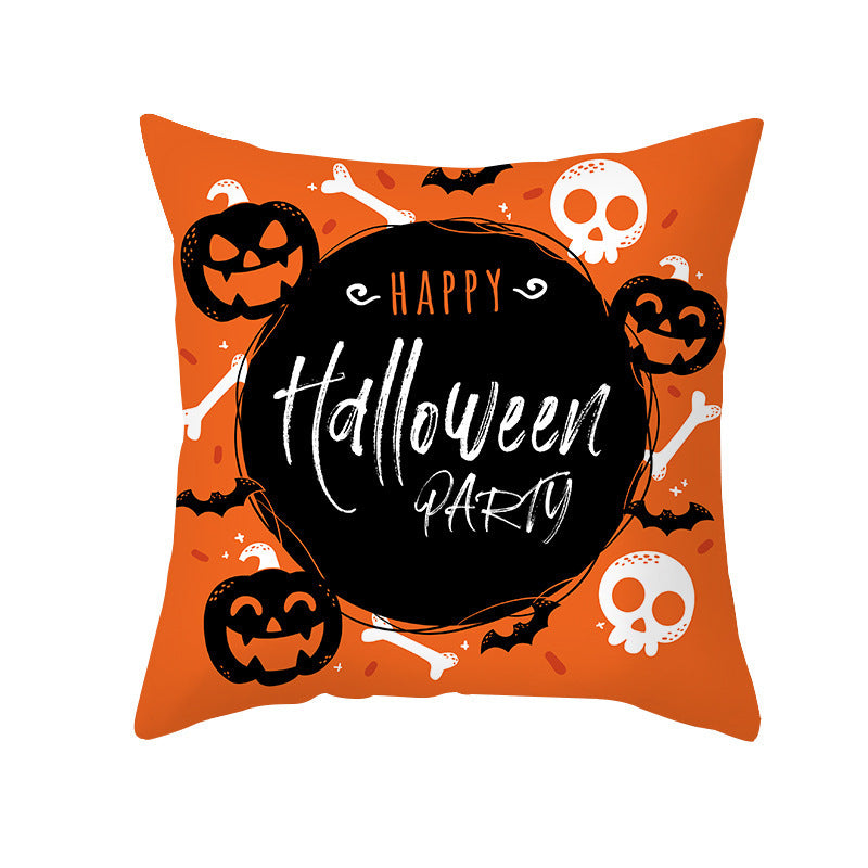 Home Cartoon Halloween Velvet Pumpkin Head Pillowcase