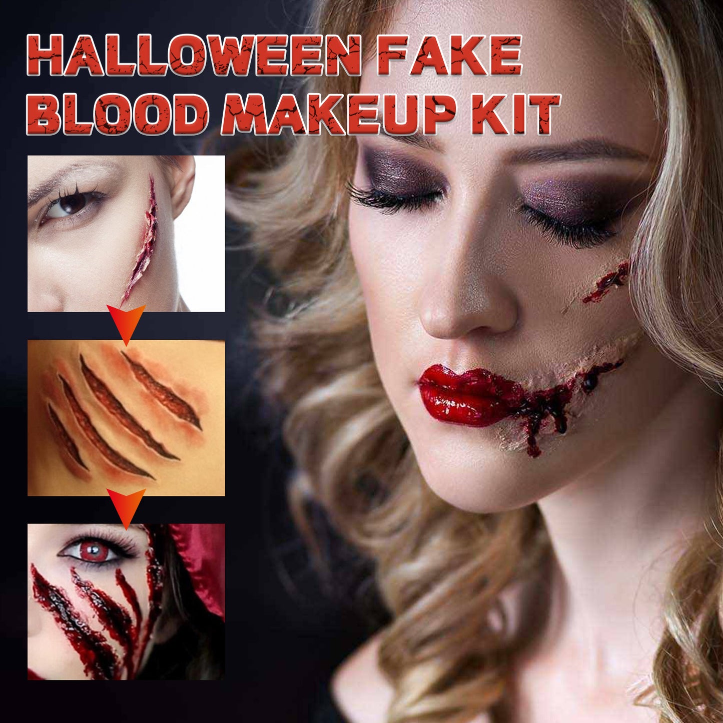 Halloween Horror Atmosphere Fake Blood Makeup Set