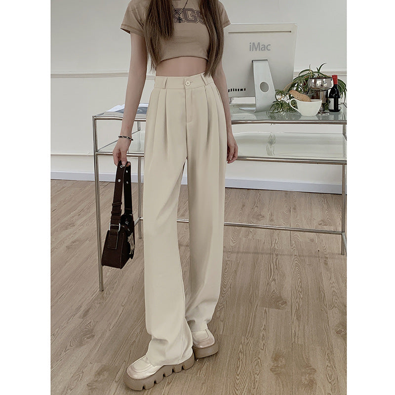 Straight High Waist Slimming Loose And Simple Casual Pants