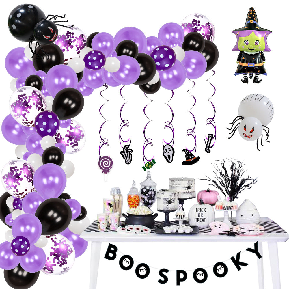 Scene Layout Latex Aluminum Film Combination Halloween Balloon Chain