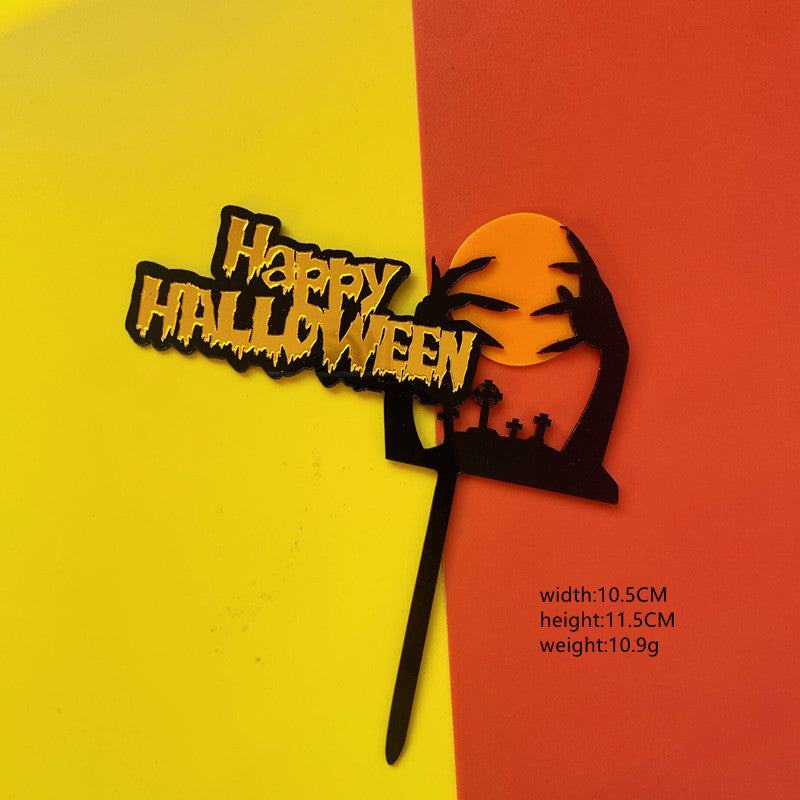 New Halloween Acrylic Cake Insert Card
