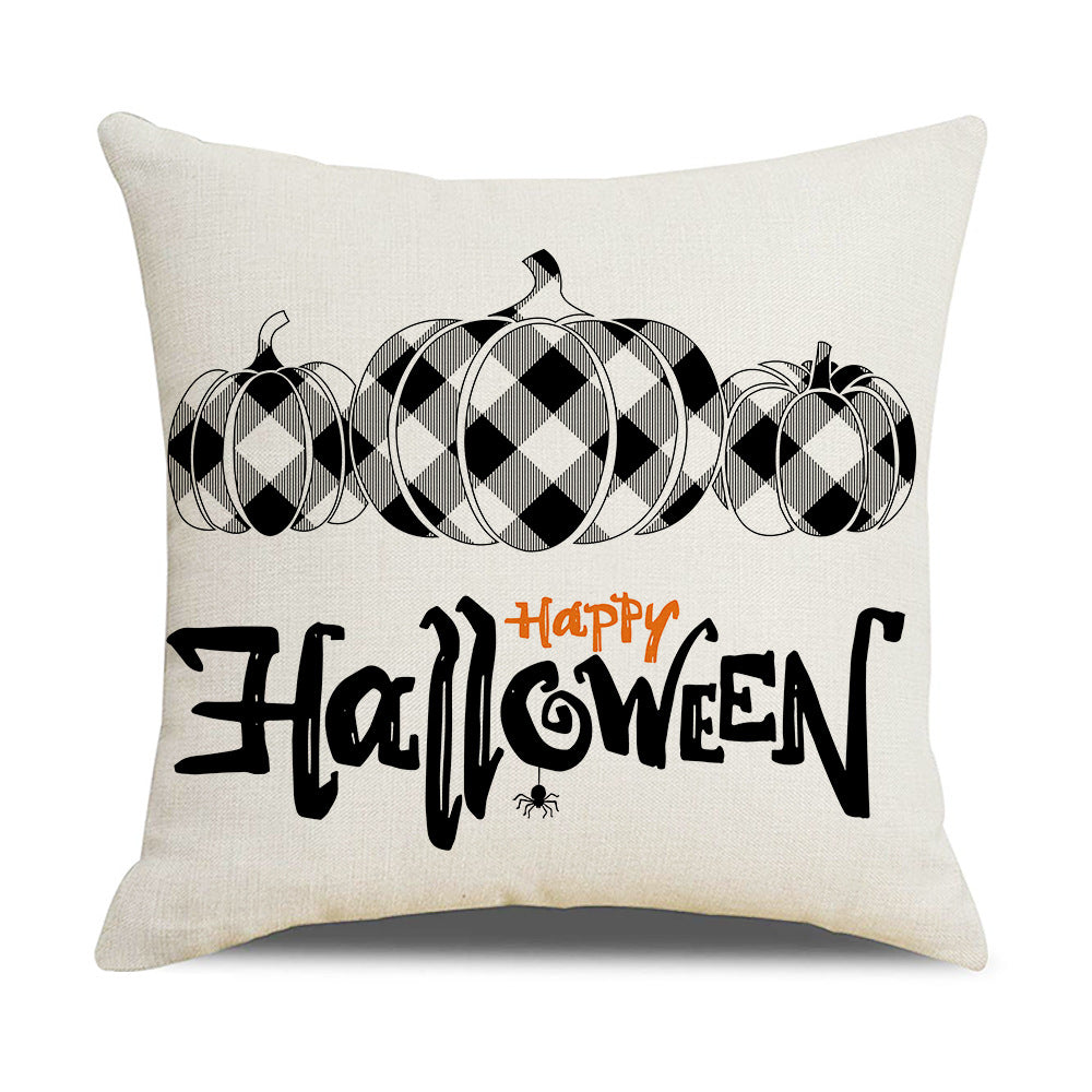 Halloween New Pumpkin English Alphabet Cartoon Car Sofa Cushion Waist Pillowcase