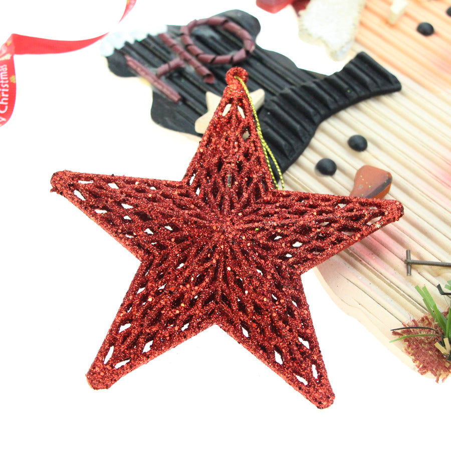 Christmas Three-dimensional Plastic Mesh Star Decoration