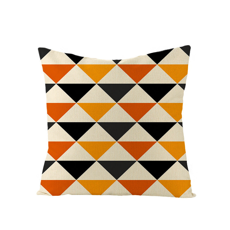 Home Halloween Pumpkin Linen Pillow Cover