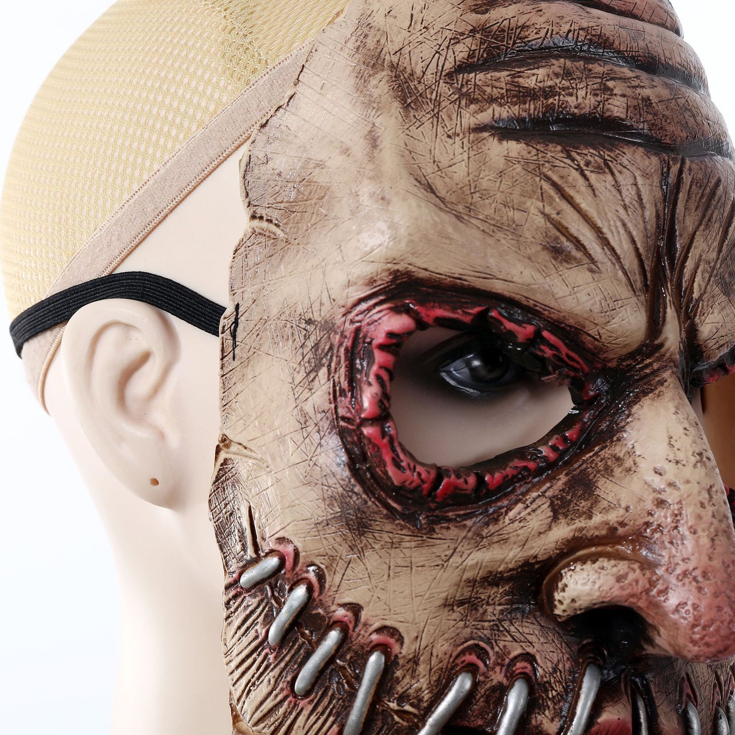 Halloween Party Big Mouth Nail Horror Mask Latex Ghost Festival Soft Simulation Headgear Dress Up