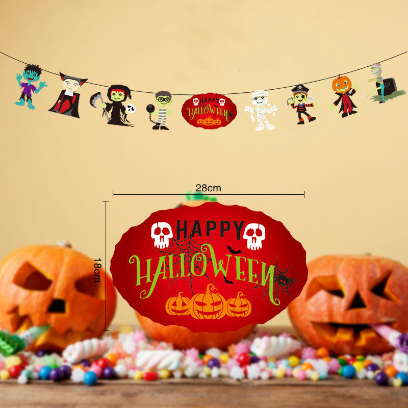 Halloween Jack-o-lantern Spider Web Pull Flag