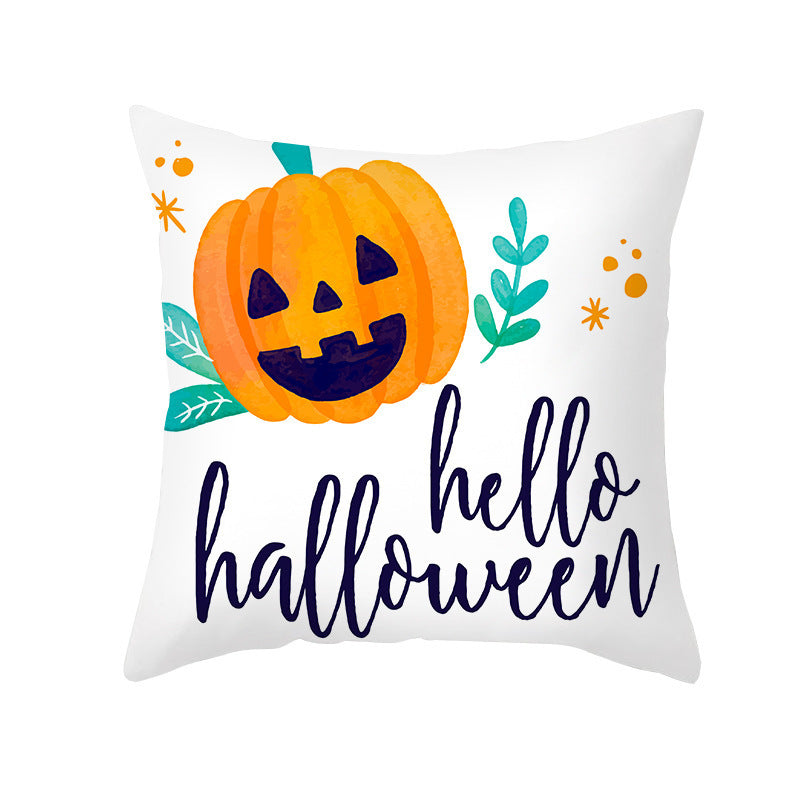 Home Cartoon Halloween Velvet Pumpkin Head Pillowcase
