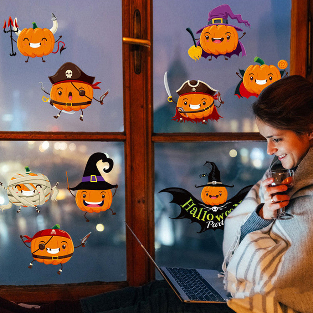 Halloween Wall Sticker Pumpkin Pattern Sticker Party Decoration