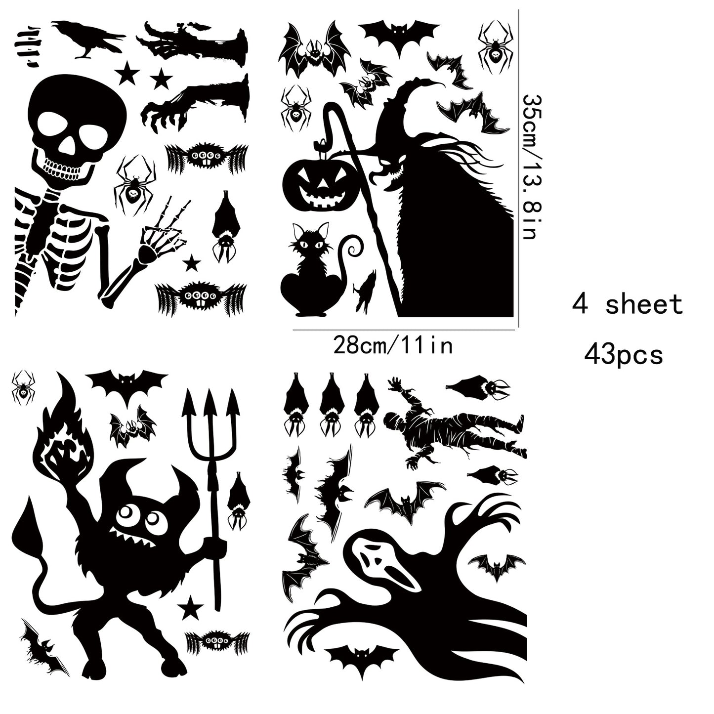 Home Fashion Printing Halloween Static Window Sticker