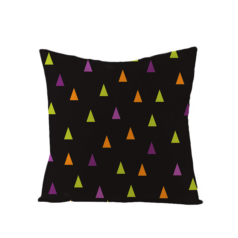 Home Halloween Pumpkin Linen Pillow Cover