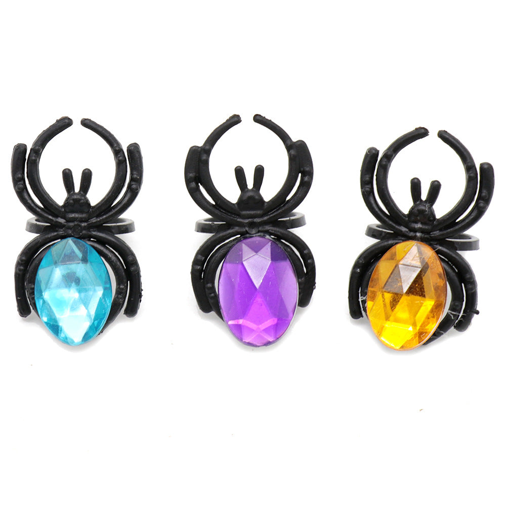 Gem Spider Halloween Plastic Toy Ring