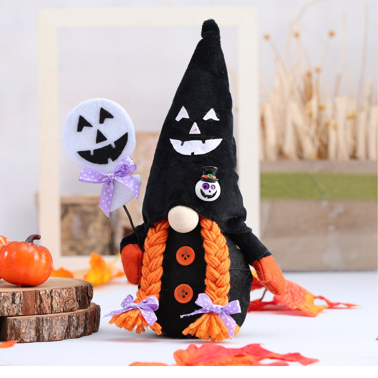 Halloween Black Faceless Doll Couple Rudolph Doll Window Table Decoration
