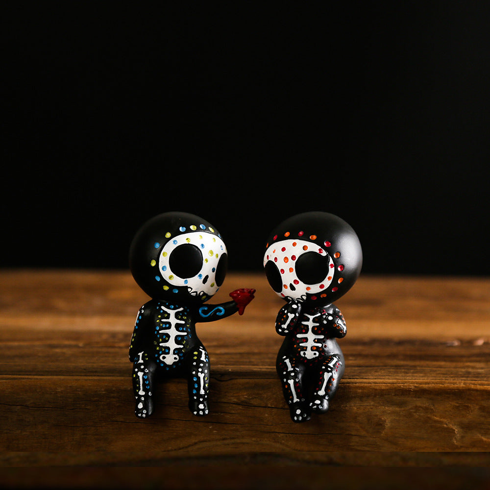 Doll Resin Decorated Craft Halloween Skull