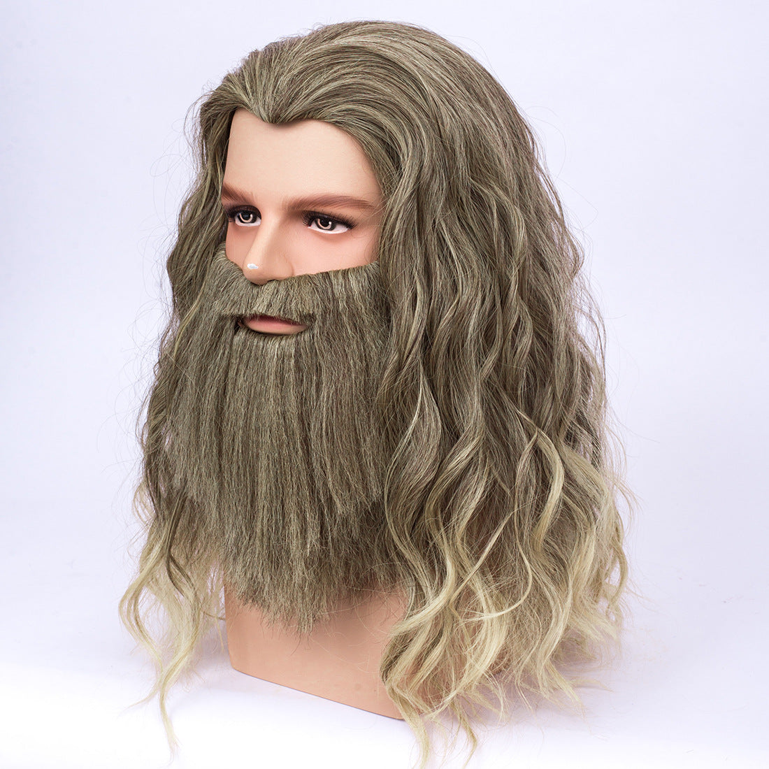 Halloween Cos High Quality Matte Temperature Silk Wig Beard