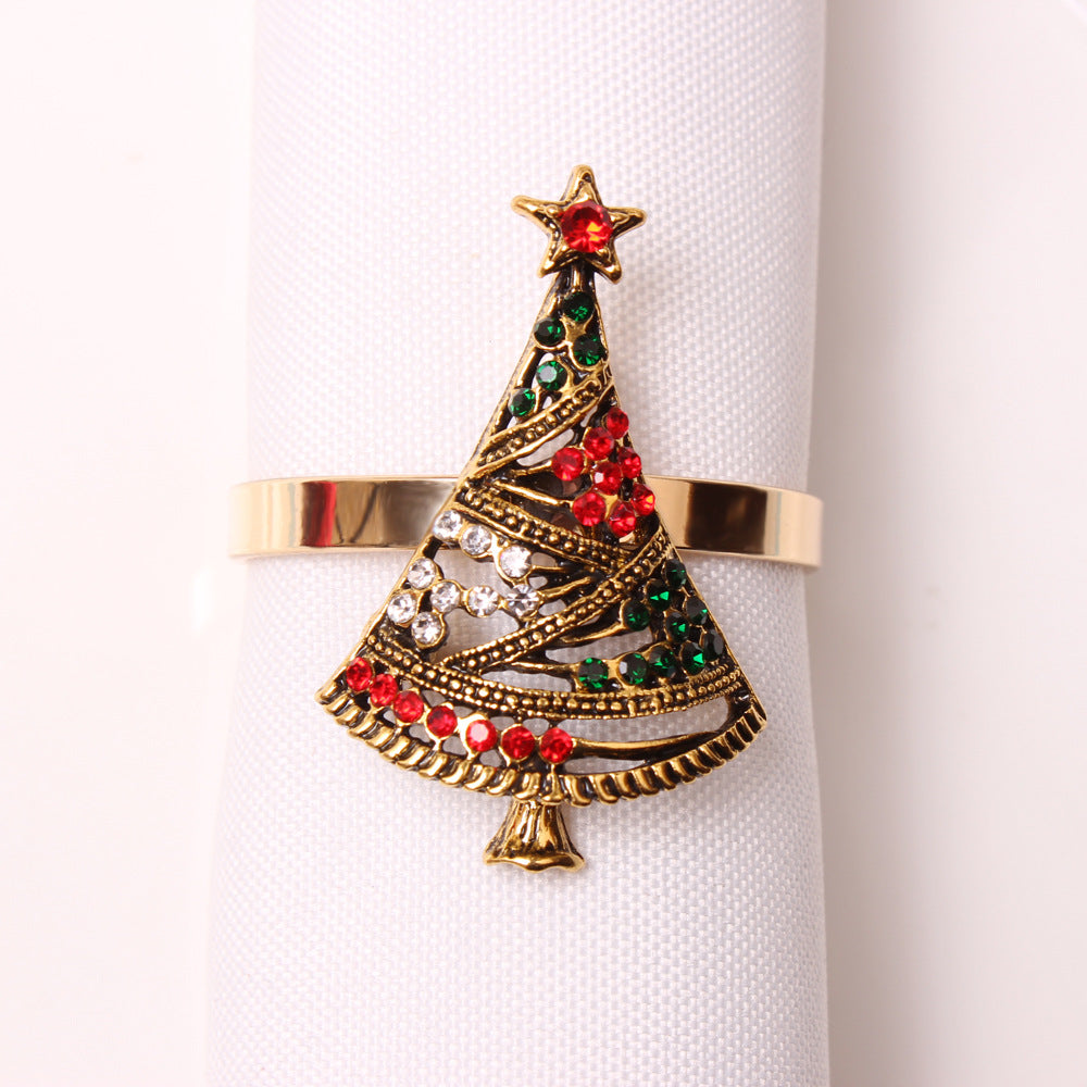 Christmas Elk Wreath Christmas Tree Bells Snowflake Napkin Ring