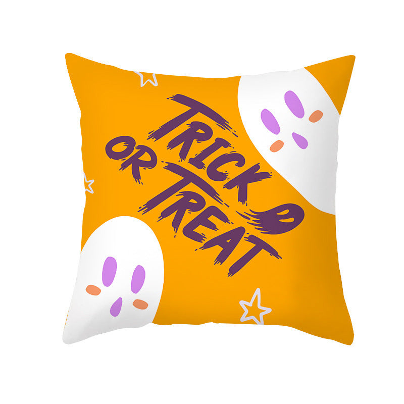 Home Cartoon Halloween Velvet Pumpkin Head Pillowcase