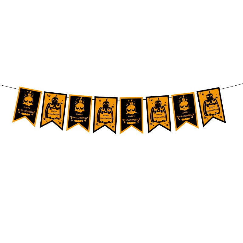 Halloween Jack-o-lantern Spider Web Pull Flag