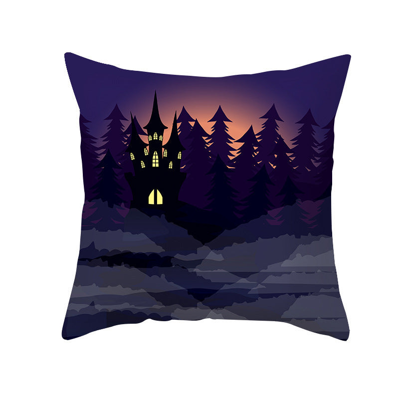 Home Cartoon Halloween Velvet Pumpkin Head Pillowcase