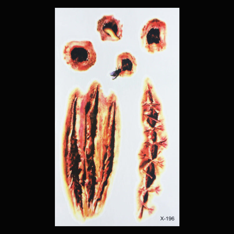 Halloween New Scar Tattoo Stickers Wound