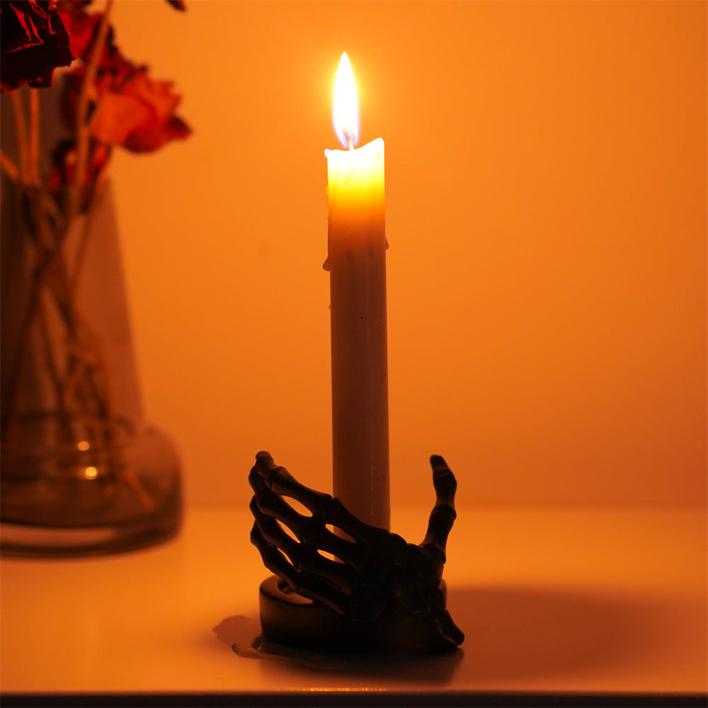 Skull Hand Guard Candlestick Base Halloween Furnishings Jewelry Storage Tray
